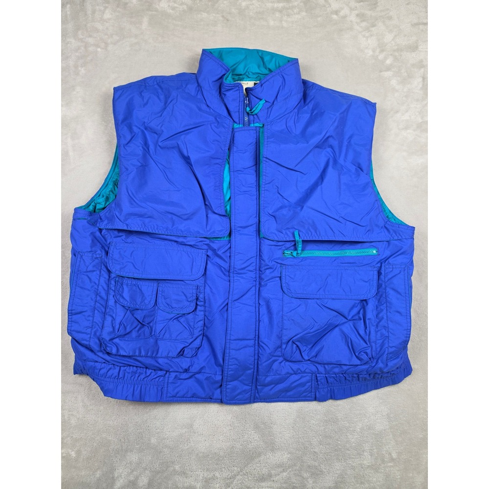 Vintage WearGuard Insulated Vest Mens 2XL Blue Pockets Workwear Utility 1909